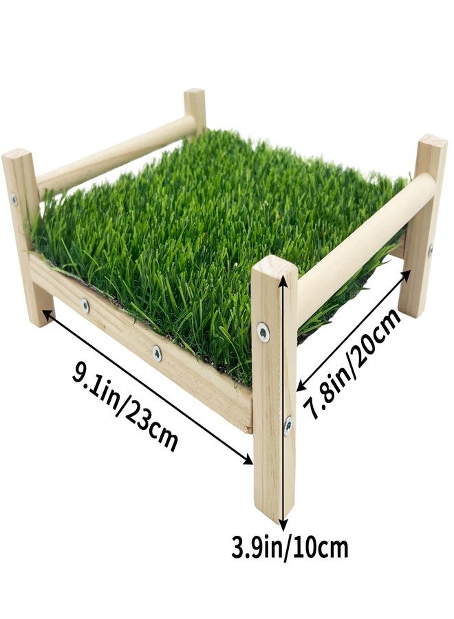 FlidRunest Wooden Rat Foraging Toys, Artificial Grass Foraging Mat for Rats, Safe Rats Enrichment Toys Activities, Boredom Relief Hanging Bed for Pet Rat - Image 4